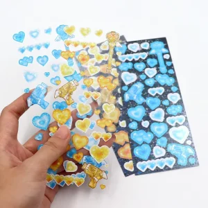 Paper Sticker Kawaii Journal Stickers Custom Cute Love Heart Shape Sticker Girl Game Creative