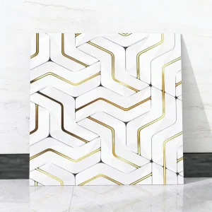 Peel and Stick Geometric Tile Stickers Moisture Proof Wall Decals for Kitchen Bathroom Remodeling 30x30cm