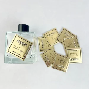 Perfume Luxury Label Sticker Aluminum Bottle Metal Sticker Custom Logo Sticker Metal Private Label