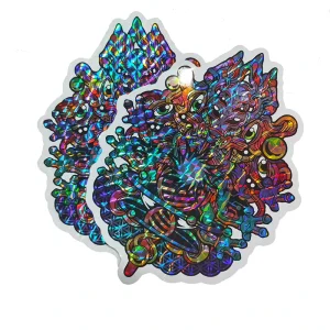 Permanet Prism Die Cut Vinyl Logo Stickers Holographic Custom Stickers Printed