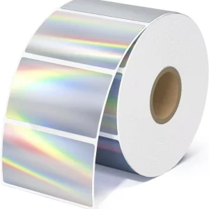 Personal Logo Printing Custom Sliver Hologram Label Sticker Adhesive Waterproof Brand Design Die Cut Holographic Vinyl Stickers