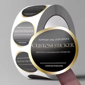 Personalised Customized Roll Waterproof Gold Foil Round Label Printing Custom Business Product Logo Stickers For Packaging Label