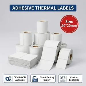 Personalized Adhesive Label Sticker 40x20mm Custom Size Thermal Labels for Brand Identity Product Tags Manufacturer