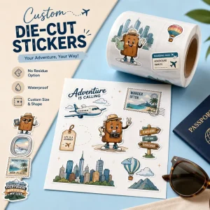 Personalized Cartoon Stickers Custom Logo Die Cut Vinyl Decals Waterproof Irregular Shape Stickers for Planner and Journal