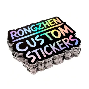 Personalized Custom Adhesive Waterproof Logo Hologram Rainbow Holographic Stickers Laptop Decorative Animation Business Stickers