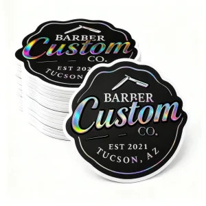 Personalized Custom Holographic Printing Adhesive 3D Raised Spot UV Logo Label Vinyl Individual Die Cut Sticker for Promotion