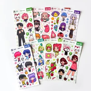 Personalized Custom Logo Printing Waterproof Vinyl High Quality Kiss Cut Sticker Sheet for Decoration