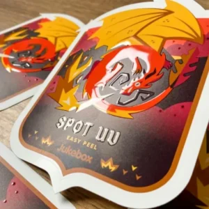 Personalized Custom Logo Sticker Self Adhesive Digital Printing Waterproof PVC Vinyl Gloss Raised Spot UV Die Cut Label Stickers
