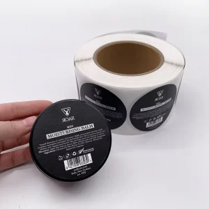 Personalized Custom Printing Self Adhesive Paper 3 Inch Black Round Sticker Roll Product Label