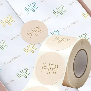 Personalized Custom Round Wrapping Logo Tissue Paper And Stickers With Logo Label For Gift Cosmetic Packing