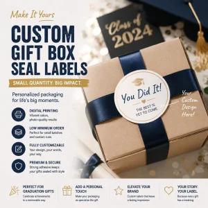 Personalized Durable Reusable Waterproof Celebration Decals Birthday Party Graduation Ceremony Packaging Box Seal Stickers