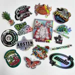 Personalized Glitter UV Proof Holographic Stickers Die Cut Vinyl Outdoor Decorative Hologram Stickers