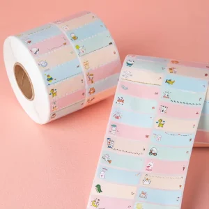 Personalized Name Stickers Vinyl Waterproof Adhesive School Name Label Stickers Roll for Kids