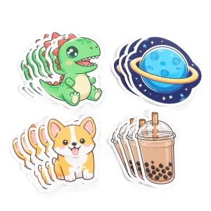 Personalized Private Design Logo Self Adhesive Waterproof Label Cartoon Sticker Custom Printing Die Cut Stickers for Candle