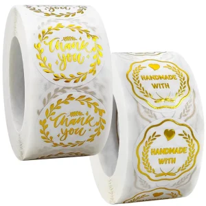 Personalized Private Logo Transparent Gold Round Sticker Custom Waterproof Clear Vinyl Sticker Labels