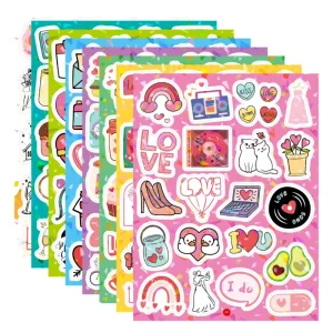 Personalized Private Waterproof Adhesive Vinyl Eco Friendly Gloss Lamination Home Decoration Cartoon Kiss Cut Vinyl Sticker