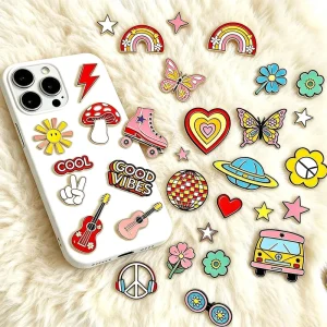 Phone Case Stickers Custom Engraved Metal Charm DIY Design for Girls Mobile Decoration Gifts Manufacturer