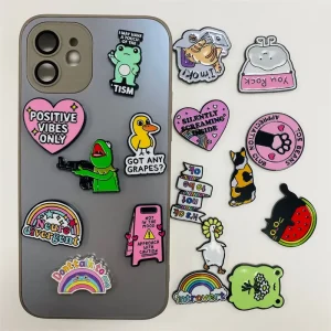 Pink 3D Metal Phone Sticker Cute Adhesive Accessory For Girls Mobile Phone Decoration China Factory Supply