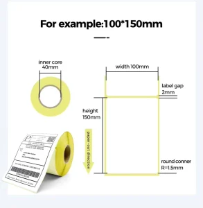 Plain Printed Heat Sensitive Self Adhesive Paper Thermal Adhesive Stickers 70x50mm 1000 Pack Barcode QR