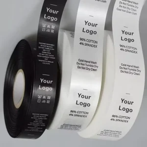 Premium Heat Cut Care Label for High end Suits Formal Wear No Fraying Edges Personalized Fabric Brand Content Labels