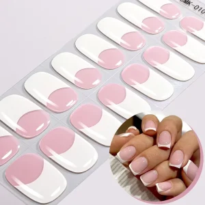 Press on Nails Supplier China Custom Logo Long lasting Non Toxic Waterproof UV Free Gel Nail Wraps Nail Stickers