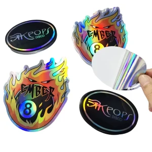 Print Durable Waterproof PP Craft Paper Decoration Hologram Sticker Sheet Bike Laptop Custom Die Cut Disco Cartoon Car Bump
