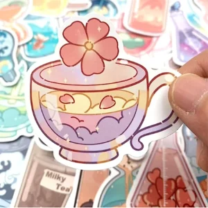 Print Label Cartoon Self Adhesive Vinyl Sticker Printing Roll UV Transfer 3D Luxury Gold Foil Metal