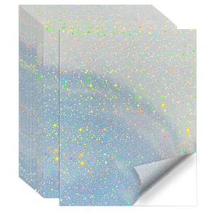 Printable Holographic Waterproof Sticker Paper Self Adhesive Rainbow Vinyl Stickers Sheet for Inkjet Laser Jet Printer