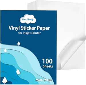 Printable Label Sticker Full Sheets Compatible with Inkjet Laser Printer Waterproof A4 Vinyl Adhesive Paper
