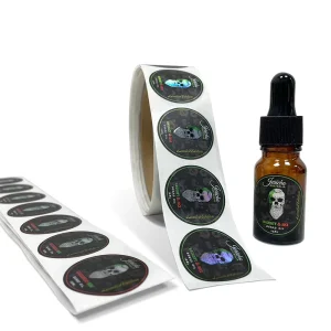 Printed Essential Oil Bottle Logo Stickers Waterproof Self Adhesive Vinyl Rolled Bottle Packaging Labels Customized Stickers