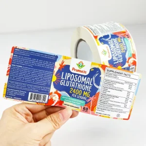 Printed Glossy Matte Waterproof Vinyl Bottle Jar Safety Label Roll Custom Self Adhesive Food Package Logo Label Stickers
