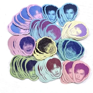 Printing Custom Korean Idol KPOP Paper Sticker Glitter Waterproof Vinyl Labels Die-cut Sticker For Phone Laptop Decoration