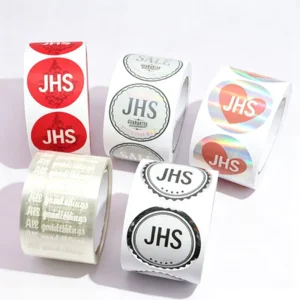 Printing Logo Label Private Self Adhesive Packaging Logo Round Labels Waterproof Roll Paper Stickers High Glossy
