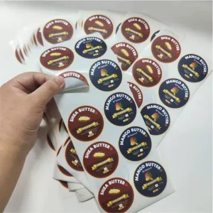 Private Design Product Labels Maker Self Adhesive Vinyl Waterproof UV Printed Shape 1 Core Diameter Custom Logo Label Stickers