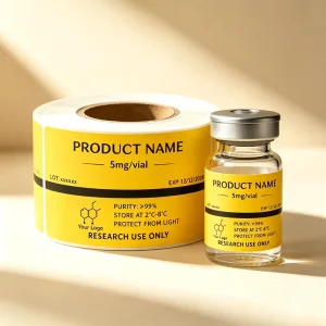 Professional Custom Adhesive PVC Vinyl Heat Resistant Waterproof Peptide Stickers Barcode 2ml 3ml 5ml Vial Labels