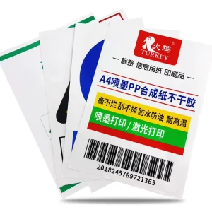 Promotion A4 Self Adhesive PP Stickers Tear Resistant Waterproof Oil Resistant Scratch Resistant Inkjet Laser Printable Grocery