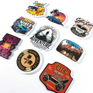 Promotional Brand Stickers Custom PVC Vinyl Waterproof Holographic Cartoon Custom Logo Stickers Die Cut Stickers