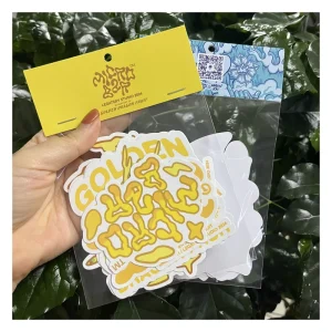 Promotional Company Logo Multiple Designs Self Adhesive Label Vinyl Cartoon Decorative Stickers Die Cut Opp Bag Sticker Pack
