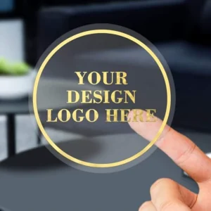 RG Custom Vinyl PVC Glossy Gold Paper CMYK Color Printing Etiquette Packaging Logo Die Cut Water Resistant Sticker Custom Size