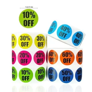 Ready to Ship Self-Adhesive Multi-color Waterproof Sticker Labels for Sales Logo Packing