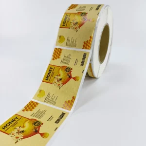 Recyclable Brown Kraft Adhesive Label for Packaging Waterproof Oil proof Healthcare Food Private Sticker