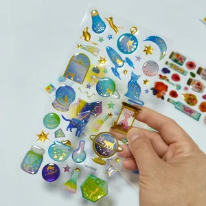 Resin Sticker Sparkle Waterproof Cartoon Epoxy Stickers for Gift