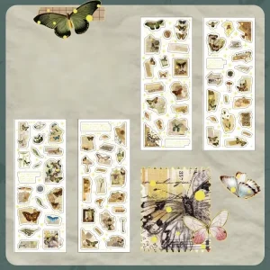 Retro Gilding Washi Stickers Durable Eco-Friendly Fresh Simple Style Student DIY Illustration Decorative Material