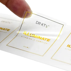 Reusable Baby Product Labels Oil Proof Adhesive Waterproof Transparent Foil Logo Label Custom Label Stickers