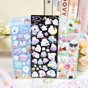 Reusable Puffy Stickers Set Foam Sticker Sheets DIY Crafting Adorable 3D Custom Sticker for Scrapbooking Stationery