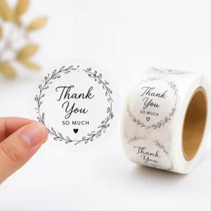 Roll Label Transparent Sticker Adhesive Label for Custom Packaging Shipping Boxes and Handmade Product Decoration