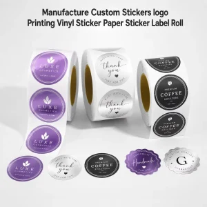 Roll Stickers Texture DIY Logo Color Waterproof Customizable Automatic Vinyl Stickers Roll Label for Craft and Gifting
