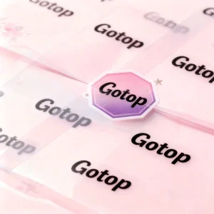 Rose Gold Pink Moisture proof Acrylic Material 3D Logo Sticker Anti Counterfeit Barcode Promotion Gift Packaging Facial Tissue
