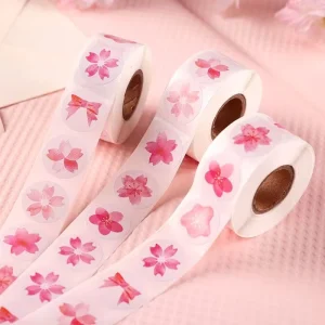 Round Adhesive Sticker Roll Custom Printing RTS Round Sealing Sticker Roll 500PCS Per Roll