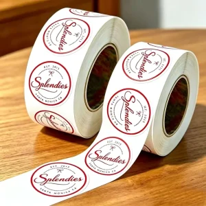 Round Custom Vinyl Stickers Logo on Roll Waterproof Packaging Labels for Sealing & Promotion